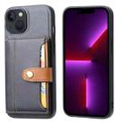 For iPhone 14 Calfskin Card Slot TPU + PU Phone Case (Black) - 1