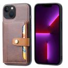 For iPhone 14 Plus Calfskin Card Slot TPU + PU Phone Case (Brown) - 1