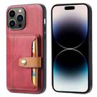 For iPhone 14 Pro Calfskin Card Slot TPU + PU Phone Case(Red) - 1