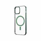 For iPhone 12 Pro Magsafe Magnetic PC Electroplating Transparent Protective Phone Case(Green) - 1