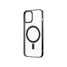 For iPhone 12 Pro Magsafe Magnetic PC Electroplating Transparent Protective Phone Case(Black) - 1