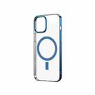 For iPhone 12 Pro Magsafe Magnetic PC Electroplating Transparent Protective Phone Case(Blue) - 1