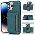 For iPhone 14 Pro Max Three-fold Leather Phone Case (Blue) - 1