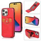 For iPhone 14 Pro Max Soft Skin Wallet Bag Phone Case (Red) - 1