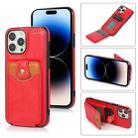 For iPhone 14 Pro Soft Skin Wallet Bag Phone Case(Red) - 1