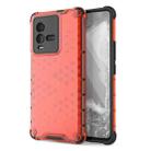 For vivo iQOO 10 5G Shockproof Honeycomb PC + TPU Protective Phone Case(Red) - 1