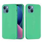 For iPhone 14 Plus Solid Color Silicone Phone Case (Green) - 1