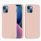 For iPhone 14 Plus Solid Color Silicone Phone Case (Sand Pink) - 1