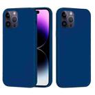 For iPhone 14 Pro Solid Color Silicone Phone Case(Cobalt Blue) - 1