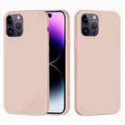 For iPhone 14 Pro Solid Color Silicone Phone Case(Sand Pink) - 1