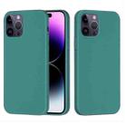 For iPhone 14 Pro Solid Color Silicone Phone Case(Pine Needle Green) - 1