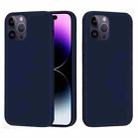 For iPhone 14 Pro Solid Color Silicone Phone Case(Midnight Blue) - 1