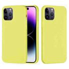 For iPhone 14 Pro Max Solid Color Silicone Phone Case (Lemon Yellow) - 1