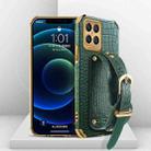For Honor X8 Electroplated TPU Crocodile Pattern Leather Case with Wrist Strap(Green) - 1