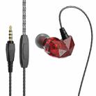 QKZ AK2 Sports In-ear Wired HiFi Sound Heavy Bass 3.5mm Earphone with Mic(Red) - 1