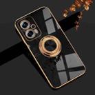 For Xiaomi Redmi Note 11T Pro 6D Electroplating Full Coverage Silicone Protective Case with Magnetic Ring Holder(Black) - 1