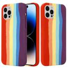For iPhone 14 Pro Rainbow Liquid Silicone Phone Case(Red) - 1