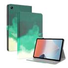 For OPPO Pad Air Watercolor Pattern Flip Leather Tablet Case(Cyan Green) - 1