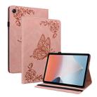 For OPPO Pad Air Butterfly Flower Embossed Leather Tablet Case(Rose Gold) - 1