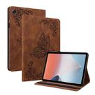 For OPPO Pad Air Butterfly Flower Embossed Leather Tablet Case(Brown) - 1