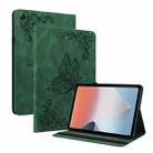 For OPPO Pad Air Butterfly Flower Embossed Leather Tablet Case(Green) - 1