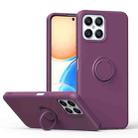 For Honor X8 Ring Kickstand Silicone Phone Case(Dark Purple) - 1