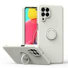 For Samsung Galaxy M53 5G Ring Kickstand Silicone Phone Case(Antique White) - 1