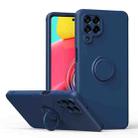 For Samsung Galaxy M53 5G Ring Kickstand Silicone Phone Case(Blue) - 1