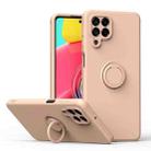 For Samsung Galaxy M53 5G Ring Kickstand Silicone Phone Case(Pink) - 1