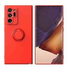 For Samsung Galaxy Note20 Ultra Ring Kickstand Silicone Phone Case(Red) - 1