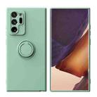 For Samsung Galaxy Note20 Ultra Ring Kickstand Silicone Phone Case(Mint Green) - 1