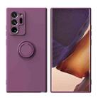 For Samsung Galaxy Note20 Ultra Ring Kickstand Silicone Phone Case(Dark Purple) - 1