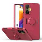 For Xiaomi Poco F4 GT Ring Kickstand Silicone Phone Case(Hawthorn Red) - 1