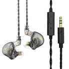 QKZ ZXT Sports In-ear Wired Control Plug HIFI Stereo Stage Monitor Earphone, Style:with Mic(Transparent Grey) - 1