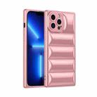 For iPhone 13 Plated Down Jacket Phone Case(Rose Gold) - 1