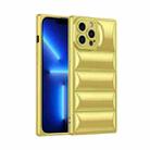 For iPhone 13 Pro Plated Down Jacket Phone Case (Gold) - 1