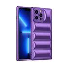 For iPhone 13 Pro Plated Down Jacket Phone Case (Purple) - 1