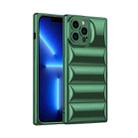 For iPhone 13 Pro Max Plated Down Jacket Phone Case (Green) - 1