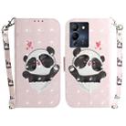 For Infinix Note 12 G96/X670 3D Colored Horizontal Flip Leather Phone Case(Heart Panda) - 1