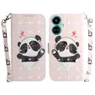 For Tecno Camon 19 3D Colored Horizontal Flip Leather Phone Case(Heart Panda) - 1