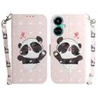 For Tecno Camon 19 Pro 5G 3D Colored Horizontal Flip Leather Phone Case(Heart Panda) - 1