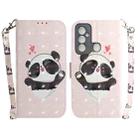 For Tecno Spark 6 GO 3D Colored Horizontal Flip Leather Phone Case(Heart Panda) - 1