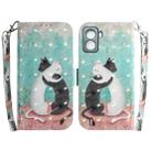 For Tecno Pop 6 No Fingerprints 3D Colored Horizontal Flip Leather Phone Case(Black White Cat) - 1