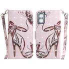For Tecno Pop 6 No Fingerprints 3D Colored Horizontal Flip Leather Phone Case(Butterfly High-heeled) - 1