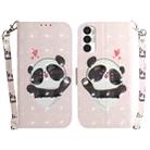 For Tecno Pova 3 LE7 3D Colored Horizontal Flip Leather Phone Case(Heart Panda) - 1