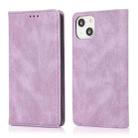 For iPhone 14 Strong Magnetic Leather Case (Purple) - 1