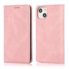 For iPhone 14 Plus Strong Magnetic Leather Case (Rose Gold) - 1