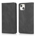 For iPhone 14 Plus Strong Magnetic Leather Case (Black) - 1