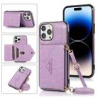 For iPhone 14 Pro Max Cross-body Card Bag Phone Case (Purple) - 1