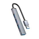 ORICO AH-A13 USB 3.0 x 1 + USB 2.0 x 3 to USB 3.0 HUB Adapter(Space Gray) - 1